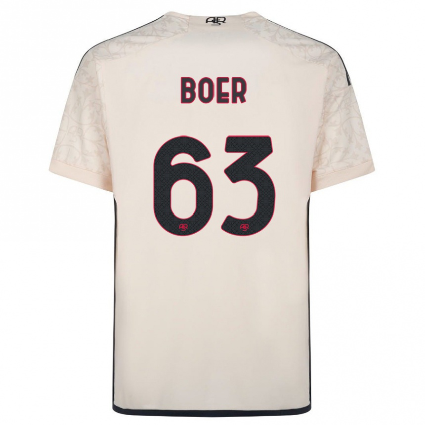 Kinder Fußball Pietro Boer #63 Cremefarben Auswärtstrikot Trikot 2023/24 T-Shirt Luxemburg
