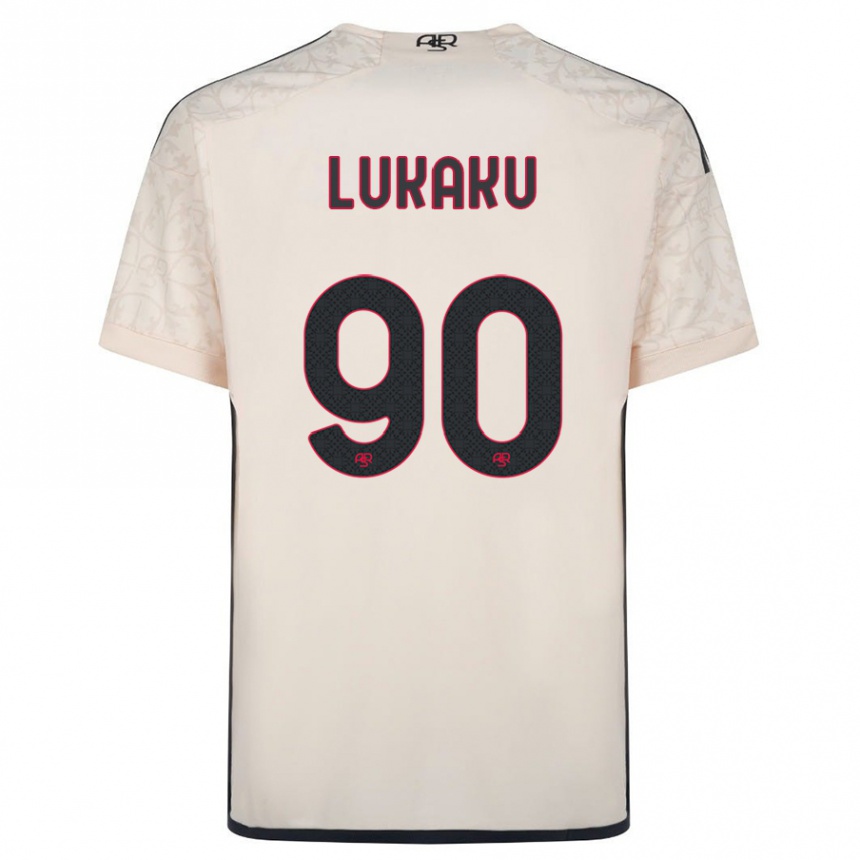 Kinder Fußball Romelu Lukaku #90 Cremefarben Auswärtstrikot Trikot 2023/24 T-Shirt Luxemburg