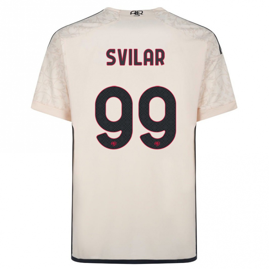 Kinder Fußball Mile Svilar #99 Cremefarben Auswärtstrikot Trikot 2023/24 T-Shirt Luxemburg