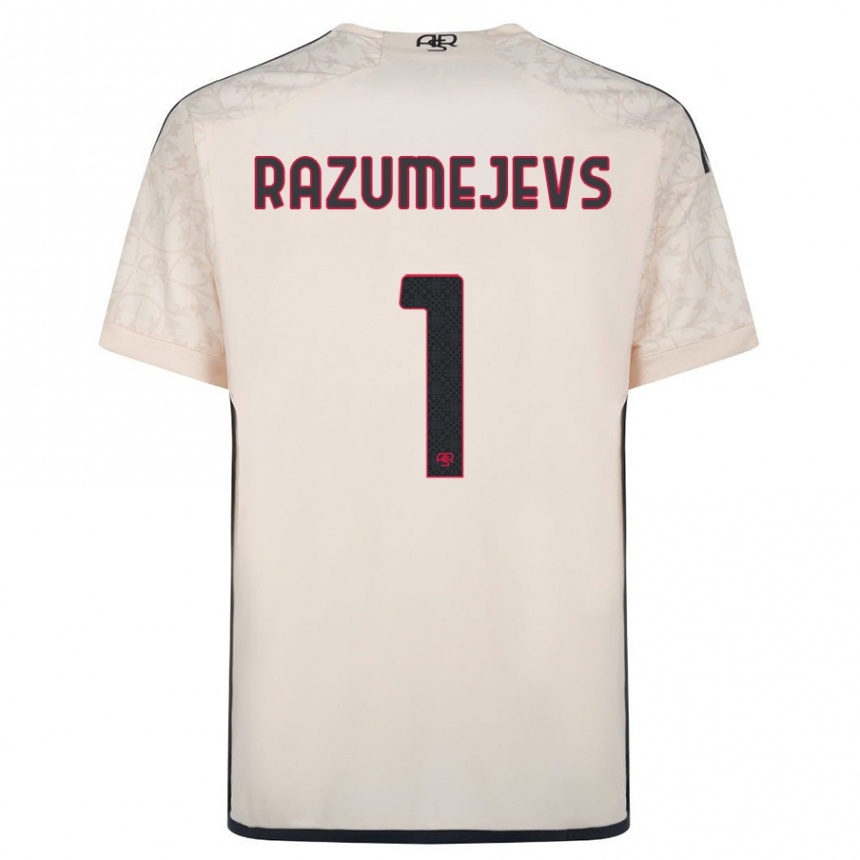 Kinder Fußball Vladislavs Razumejevs #1 Cremefarben Auswärtstrikot Trikot 2023/24 T-Shirt Luxemburg