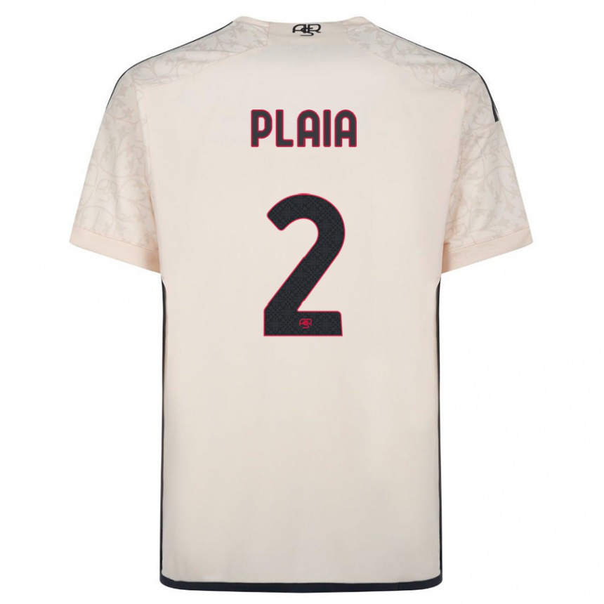 Kinder Fußball Matteo Plaia #2 Cremefarben Auswärtstrikot Trikot 2023/24 T-Shirt Luxemburg