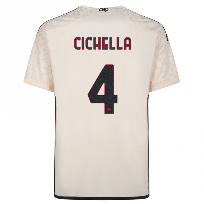 Kinder Fußball Matteo Cichella #4 Cremefarben Auswärtstrikot Trikot 2023/24 T-Shirt Luxemburg