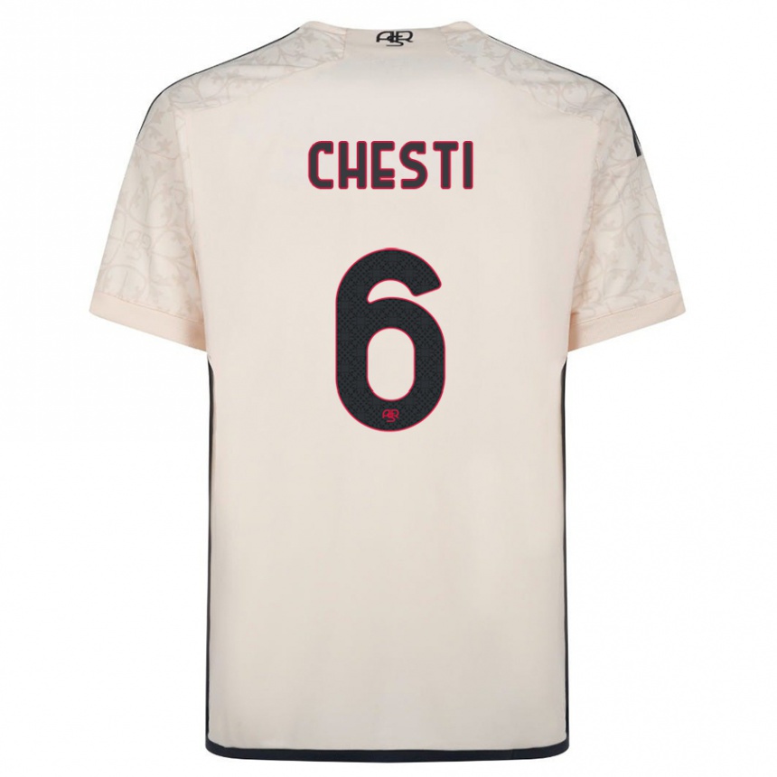 Kinder Fußball Francesco Chesti #6 Cremefarben Auswärtstrikot Trikot 2023/24 T-Shirt Luxemburg