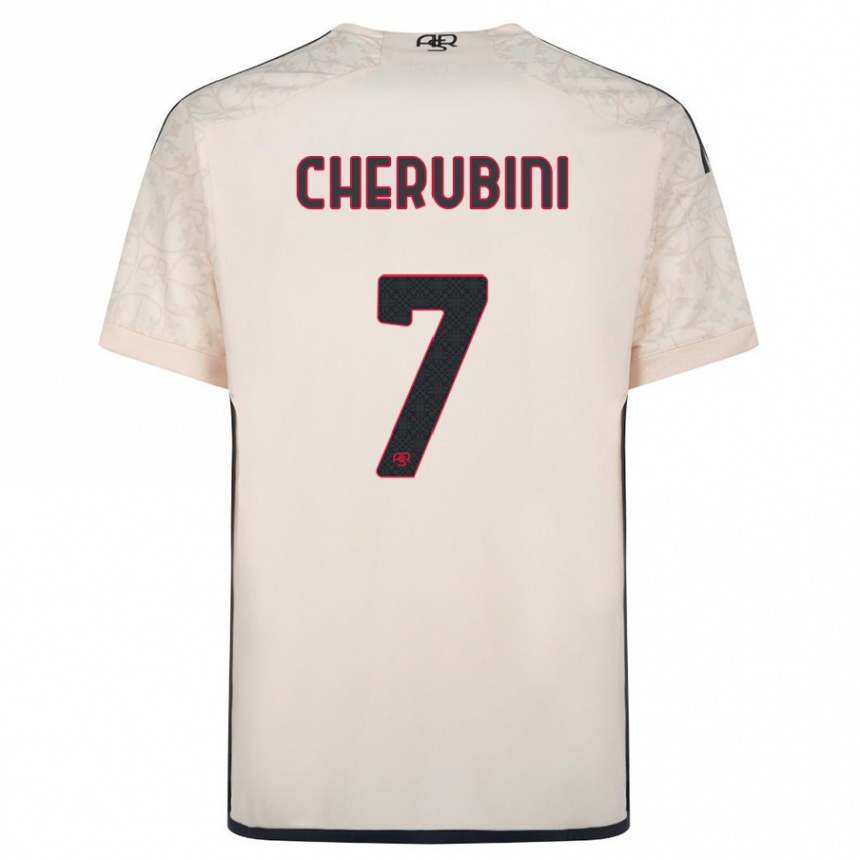 Kinder Fußball Luigi Cherubini #7 Cremefarben Auswärtstrikot Trikot 2023/24 T-Shirt Luxemburg