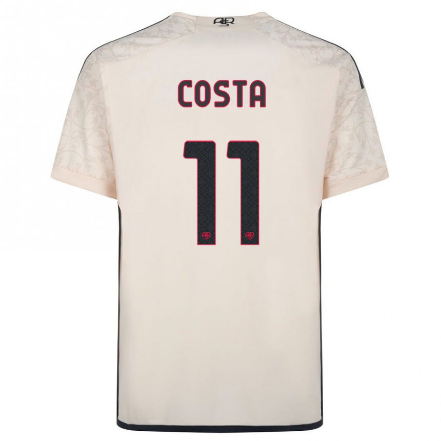 Kinder Fußball João Costa #11 Cremefarben Auswärtstrikot Trikot 2023/24 T-Shirt Luxemburg