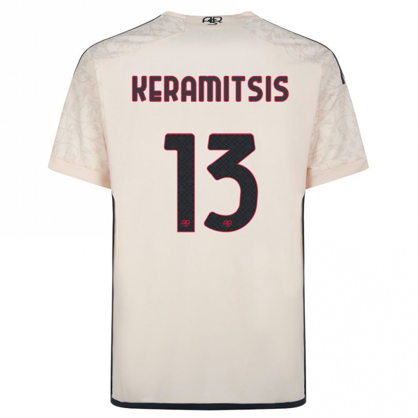 Kinder Fußball Dimitrios Keramitsis #13 Cremefarben Auswärtstrikot Trikot 2023/24 T-Shirt Luxemburg