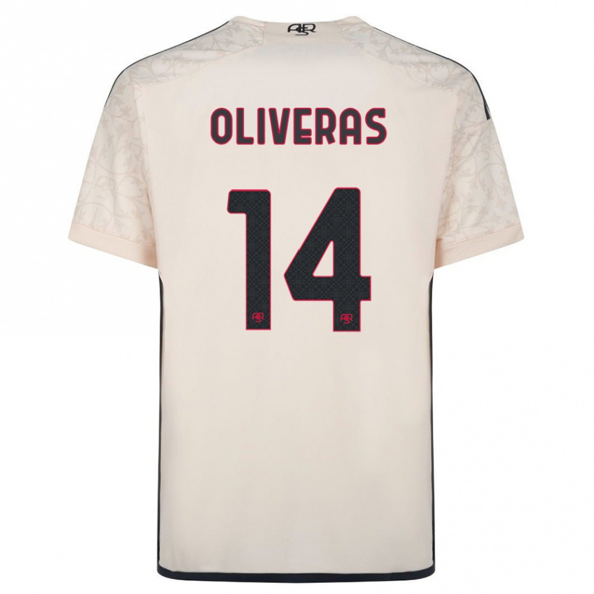 Kinder Fußball Jan Oliveras #14 Cremefarben Auswärtstrikot Trikot 2023/24 T-Shirt Luxemburg