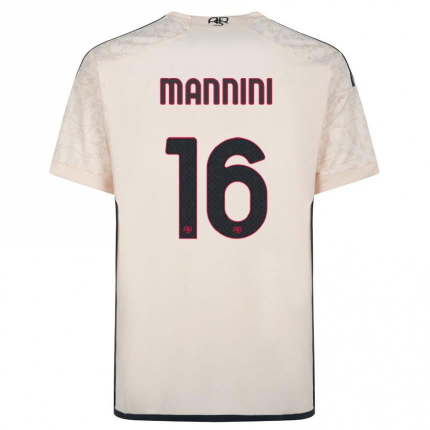 Kinder Fußball Mattia Mannini #16 Cremefarben Auswärtstrikot Trikot 2023/24 T-Shirt Luxemburg