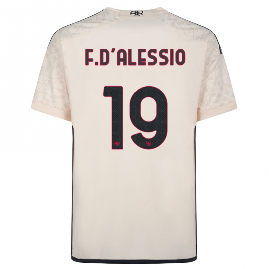 Kinder Fußball Francesco D'alessio #19 Cremefarben Auswärtstrikot Trikot 2023/24 T-Shirt Luxemburg