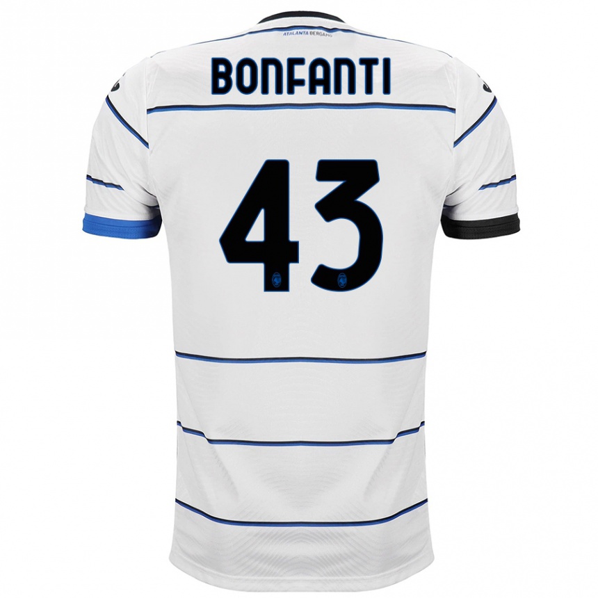Kinder Fußball Giovanni Bonfanti #43 Weiß Auswärtstrikot Trikot 2023/24 T-Shirt Luxemburg