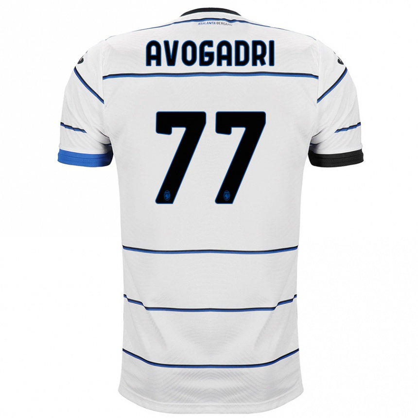 Kinder Fußball Lorenzo Avogadri #77 Weiß Auswärtstrikot Trikot 2023/24 T-Shirt Luxemburg