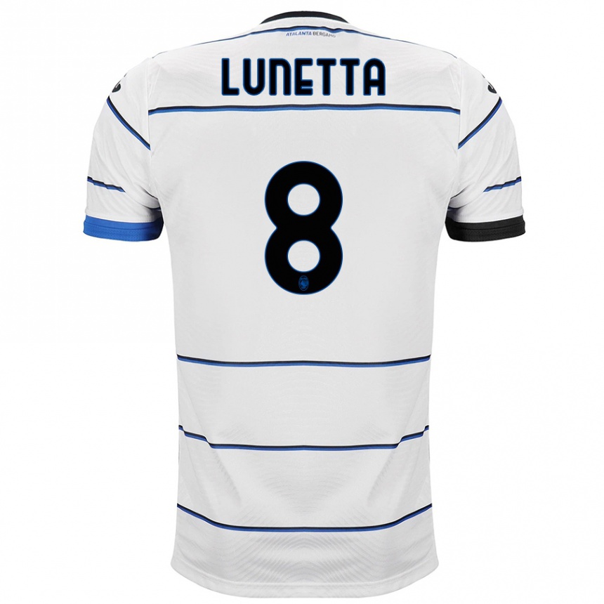 Kinder Fußball Gabriel Lunetta #8 Weiß Auswärtstrikot Trikot 2023/24 T-Shirt Luxemburg