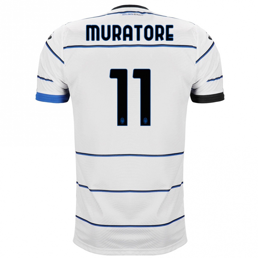 Kinder Fußball Simone Muratore #11 Weiß Auswärtstrikot Trikot 2023/24 T-Shirt Luxemburg