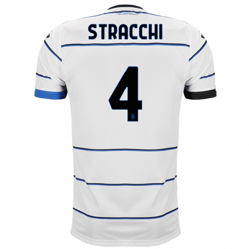 Kinder Fußball Daniela Stracchi #4 Weiß Auswärtstrikot Trikot 2023/24 T-Shirt Luxemburg