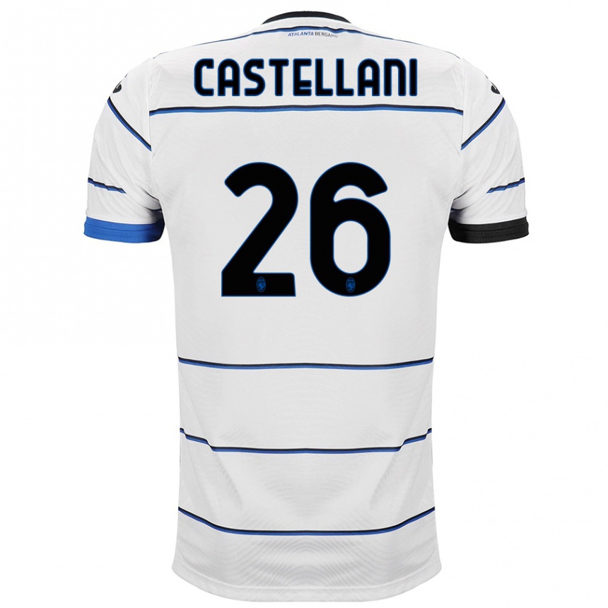 Kinder Fußball Eleonora Castellani #26 Weiß Auswärtstrikot Trikot 2023/24 T-Shirt Luxemburg