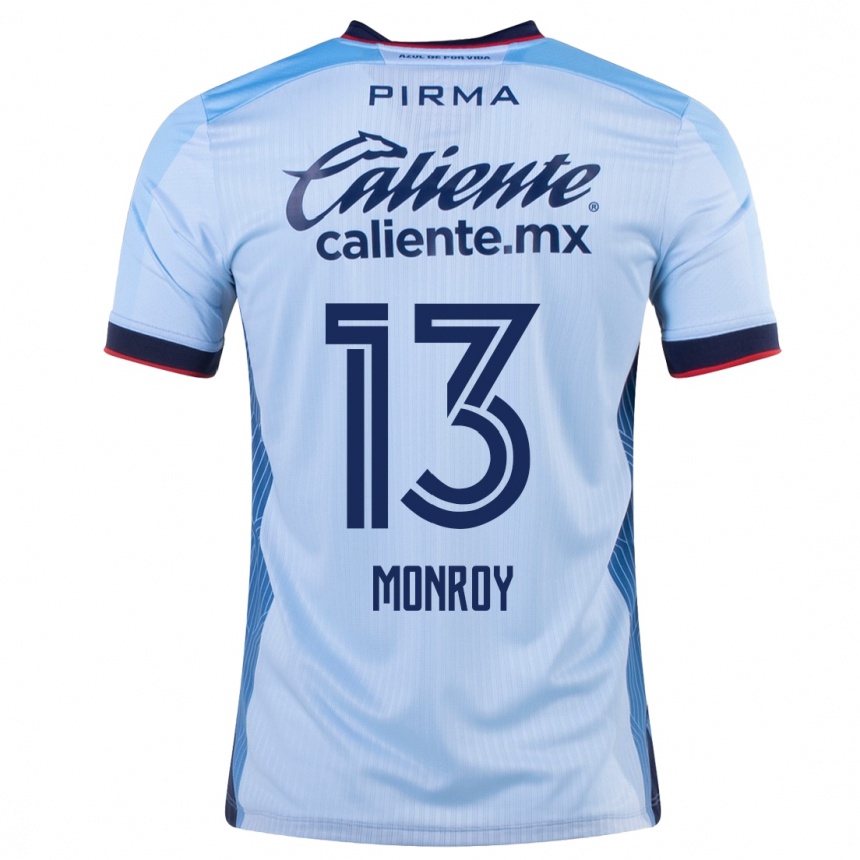 Kinder Fußball Daniela Monroy #13 Himmelblau Auswärtstrikot Trikot 2023/24 T-Shirt Luxemburg