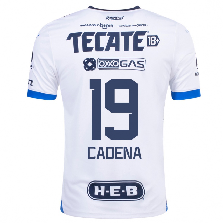Kinder Fußball Mariana Cadena #19 Weiß Auswärtstrikot Trikot 2023/24 T-Shirt Luxemburg