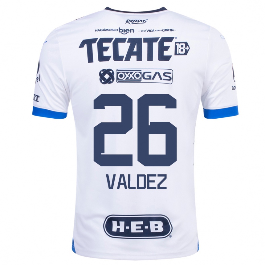 Kinder Fußball Valeria Valdez #26 Weiß Auswärtstrikot Trikot 2023/24 T-Shirt Luxemburg