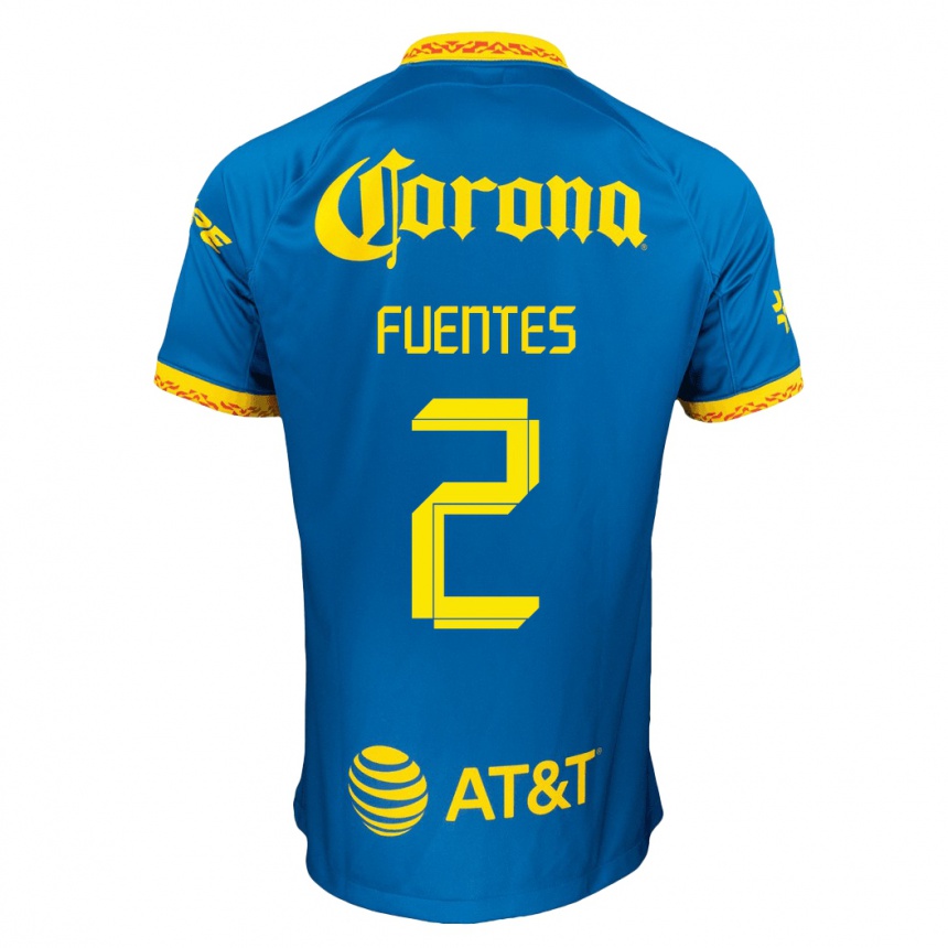 Kinder Fußball Luis Fuentes #2 Blau Auswärtstrikot Trikot 2023/24 T-Shirt Luxemburg