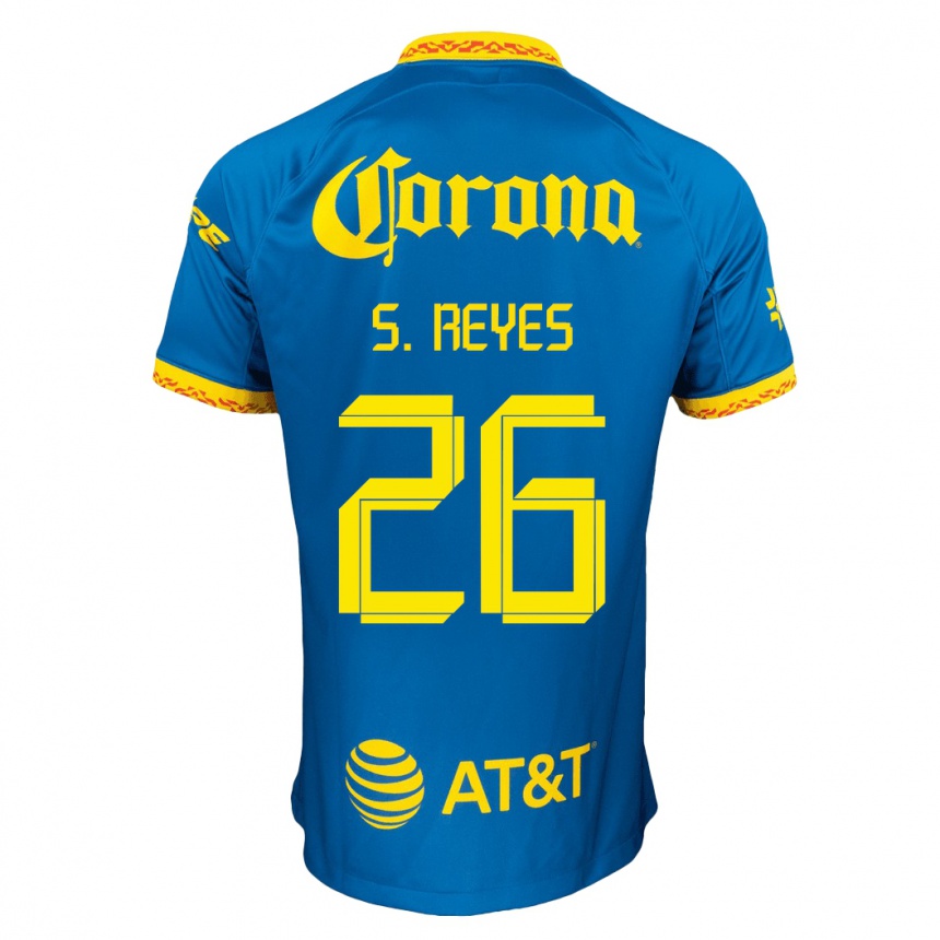 Kinder Fußball Salvador Reyes #26 Blau Auswärtstrikot Trikot 2023/24 T-Shirt Luxemburg