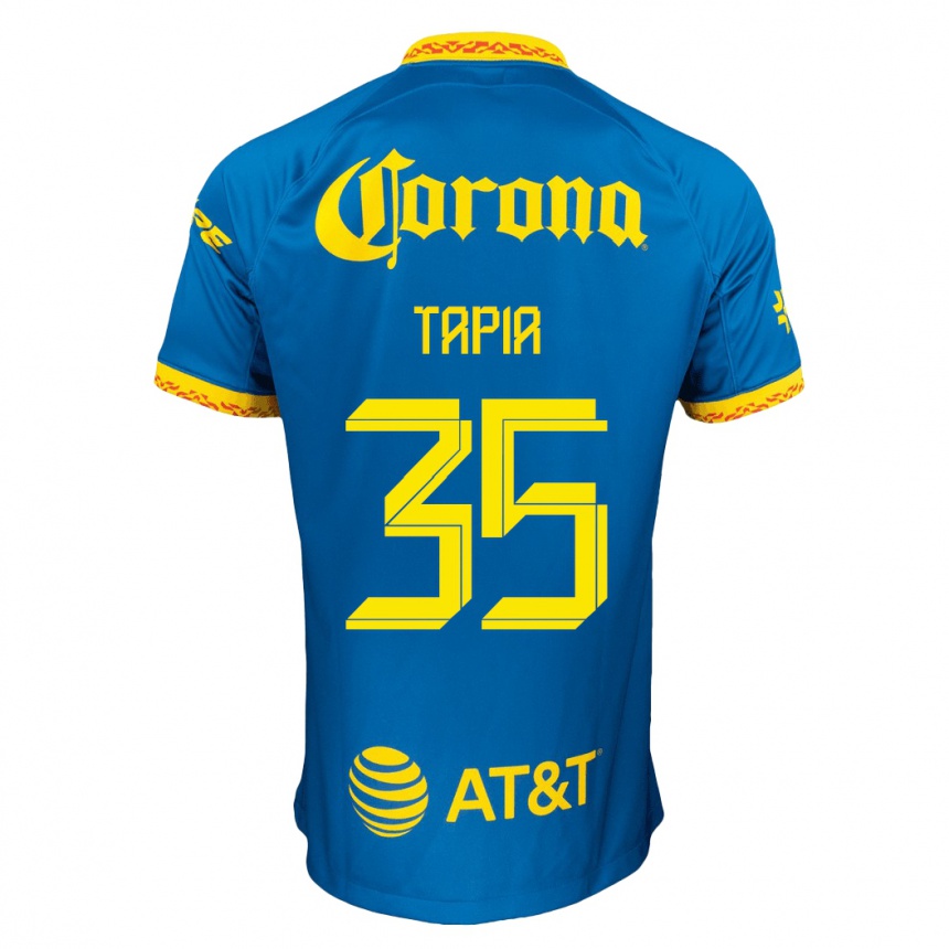 Kinder Fußball Fernando Tapia #35 Blau Auswärtstrikot Trikot 2023/24 T-Shirt Luxemburg