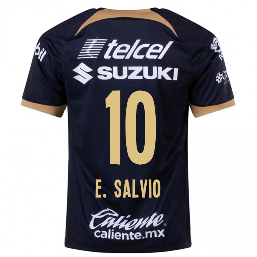 Kinder Fußball Eduardo Salvio #10 Dunkelblau Auswärtstrikot Trikot 2023/24 T-Shirt Luxemburg