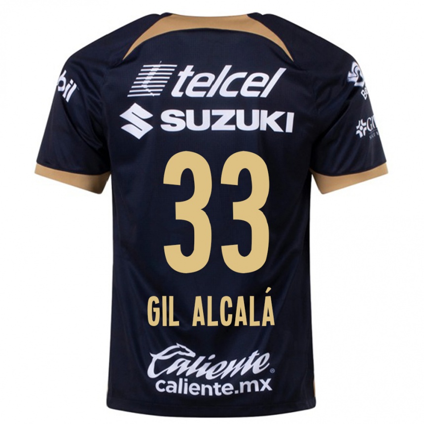 Kinder Fußball Gil Alcalá #33 Dunkelblau Auswärtstrikot Trikot 2023/24 T-Shirt Luxemburg