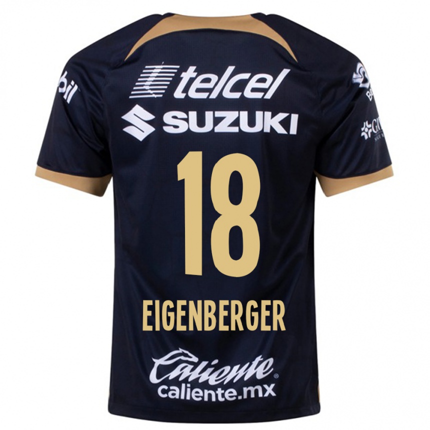 Kinder Fußball Chandra Eigenberger #18 Dunkelblau Auswärtstrikot Trikot 2023/24 T-Shirt Luxemburg