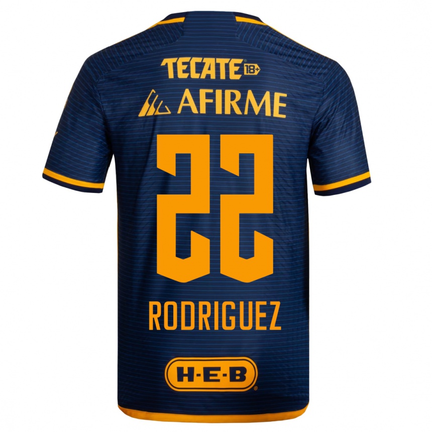 Kinder Fußball Anika Rodriguez #22 Dunkelblau Auswärtstrikot Trikot 2023/24 T-Shirt Luxemburg