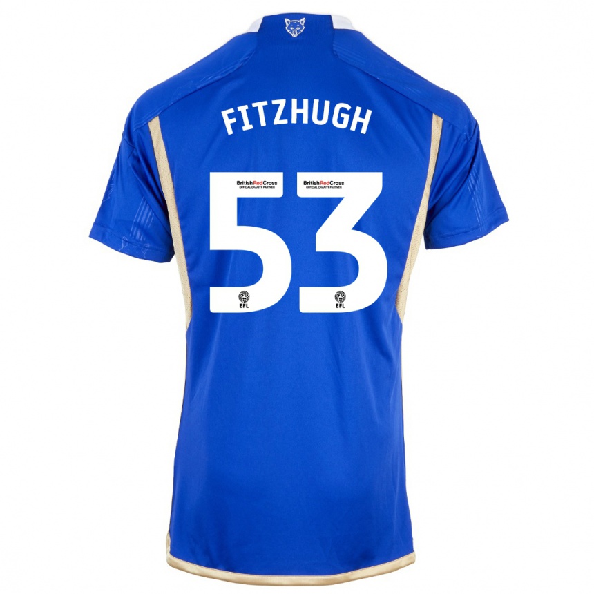Herren Fußball Ethan Fitzhugh #53 Königsblau Heimtrikot Trikot 2023/24 T-Shirt Luxemburg