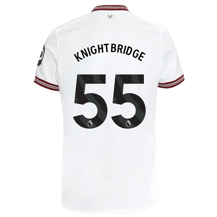 Herren Fußball Jacob Knightbridge #55 Weiß Auswärtstrikot Trikot 2023/24 T-Shirt Luxemburg