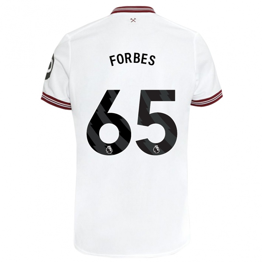 Herren Fußball Michael Forbes #65 Weiß Auswärtstrikot Trikot 2023/24 T-Shirt Luxemburg