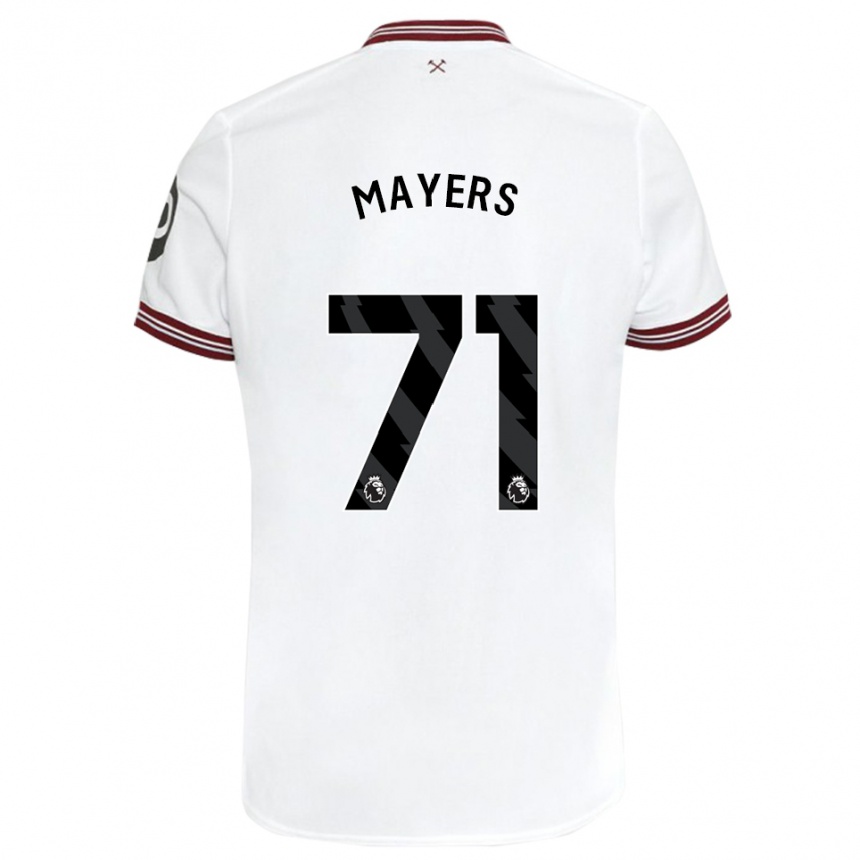 Herren Fußball Ezra Mayers #71 Weiß Auswärtstrikot Trikot 2023/24 T-Shirt Luxemburg