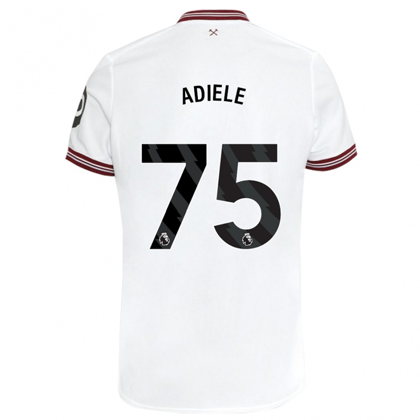 Herren Fußball Emeka Adiele #75 Weiß Auswärtstrikot Trikot 2023/24 T-Shirt Luxemburg