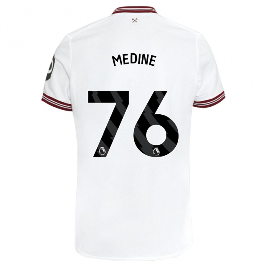 Herren Fußball Jethro Medine #76 Weiß Auswärtstrikot Trikot 2023/24 T-Shirt Luxemburg