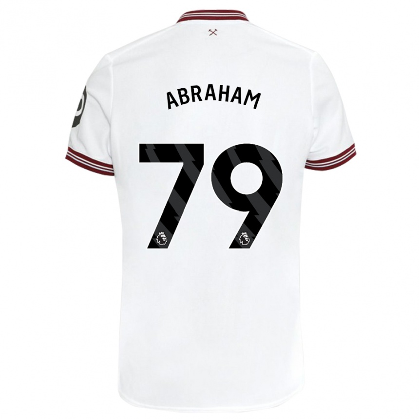 Herren Fußball Dondre Abraham #79 Weiß Auswärtstrikot Trikot 2023/24 T-Shirt Luxemburg