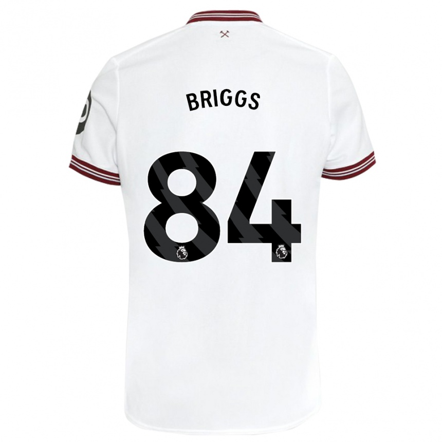 Herren Fußball Josh Briggs #84 Weiß Auswärtstrikot Trikot 2023/24 T-Shirt Luxemburg