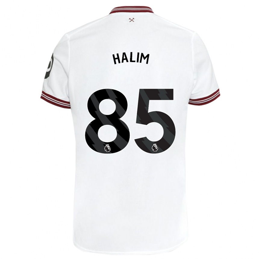 Herren Fußball Mehmet Halim #85 Weiß Auswärtstrikot Trikot 2023/24 T-Shirt Luxemburg