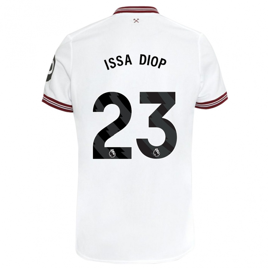 Herren Fußball Issa Diop #23 Weiß Auswärtstrikot Trikot 2023/24 T-Shirt Luxemburg