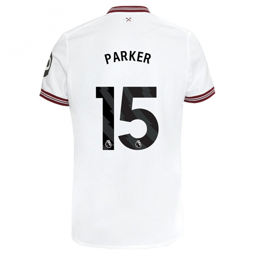 Herren Fußball Lucy Parker #15 Weiß Auswärtstrikot Trikot 2023/24 T-Shirt Luxemburg