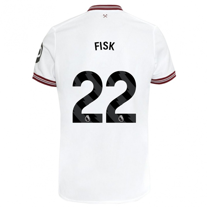 Herren Fußball Grace Fisk #22 Weiß Auswärtstrikot Trikot 2023/24 T-Shirt Luxemburg