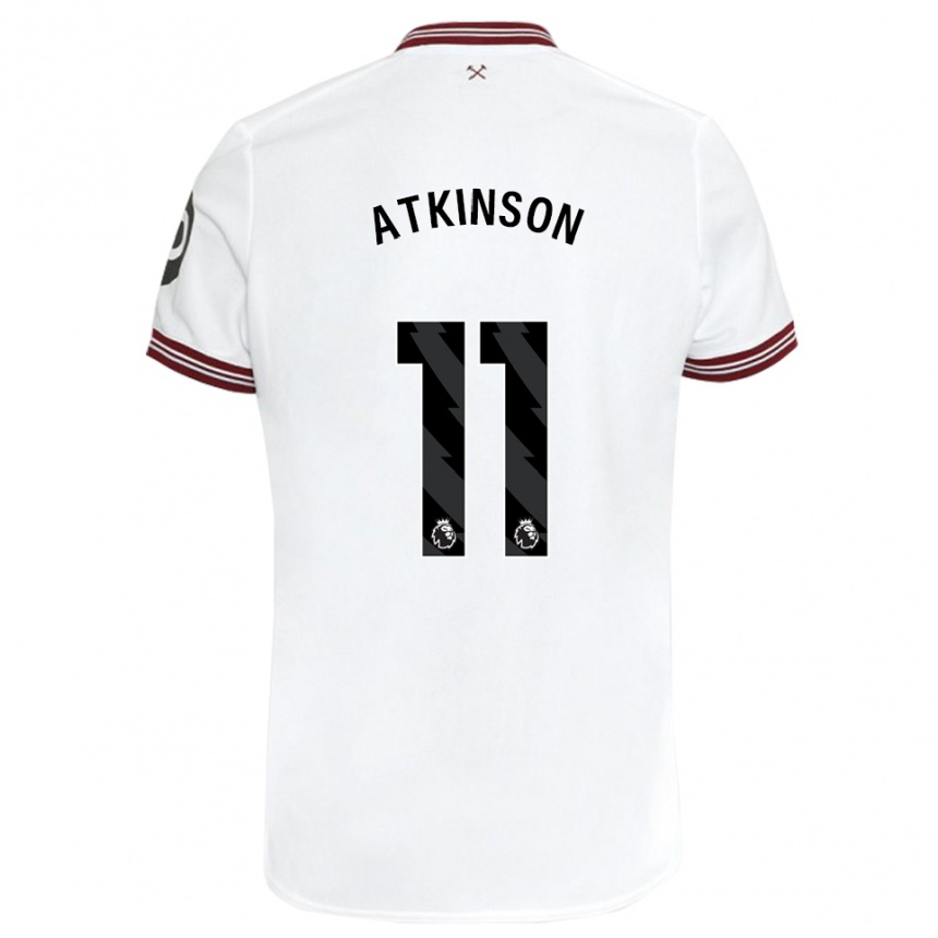 Herren Fußball Izzy Atkinson #11 Weiß Auswärtstrikot Trikot 2023/24 T-Shirt Luxemburg