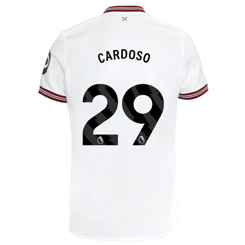 Herren Fußball Goncalo Cardoso #29 Weiß Auswärtstrikot Trikot 2023/24 T-Shirt Luxemburg