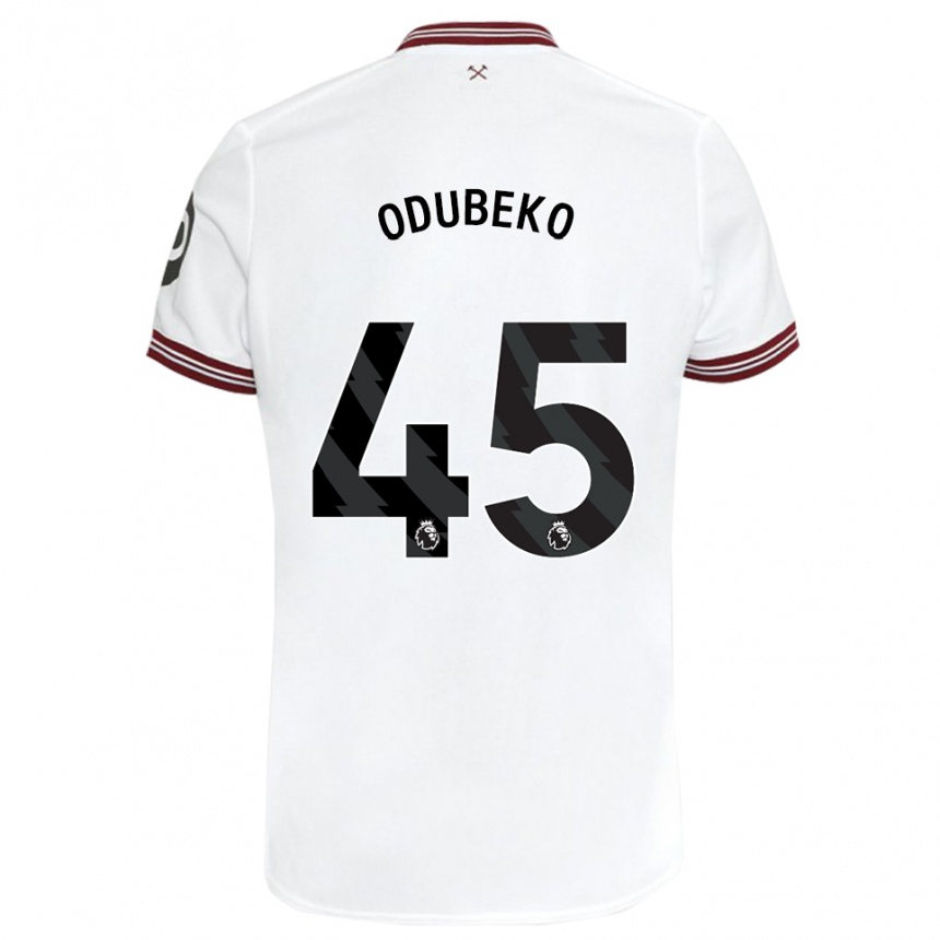 Herren Fußball Mipo Odubeko #45 Weiß Auswärtstrikot Trikot 2023/24 T-Shirt Luxemburg