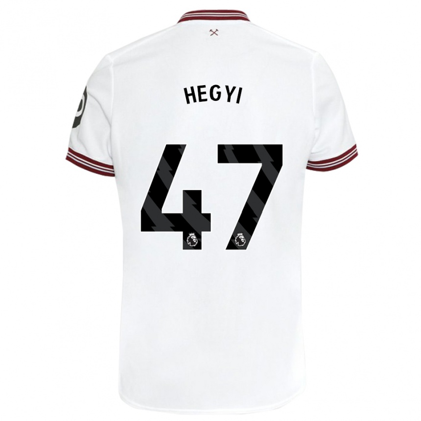 Herren Fußball Krisztian Hegyi #47 Weiß Auswärtstrikot Trikot 2023/24 T-Shirt Luxemburg