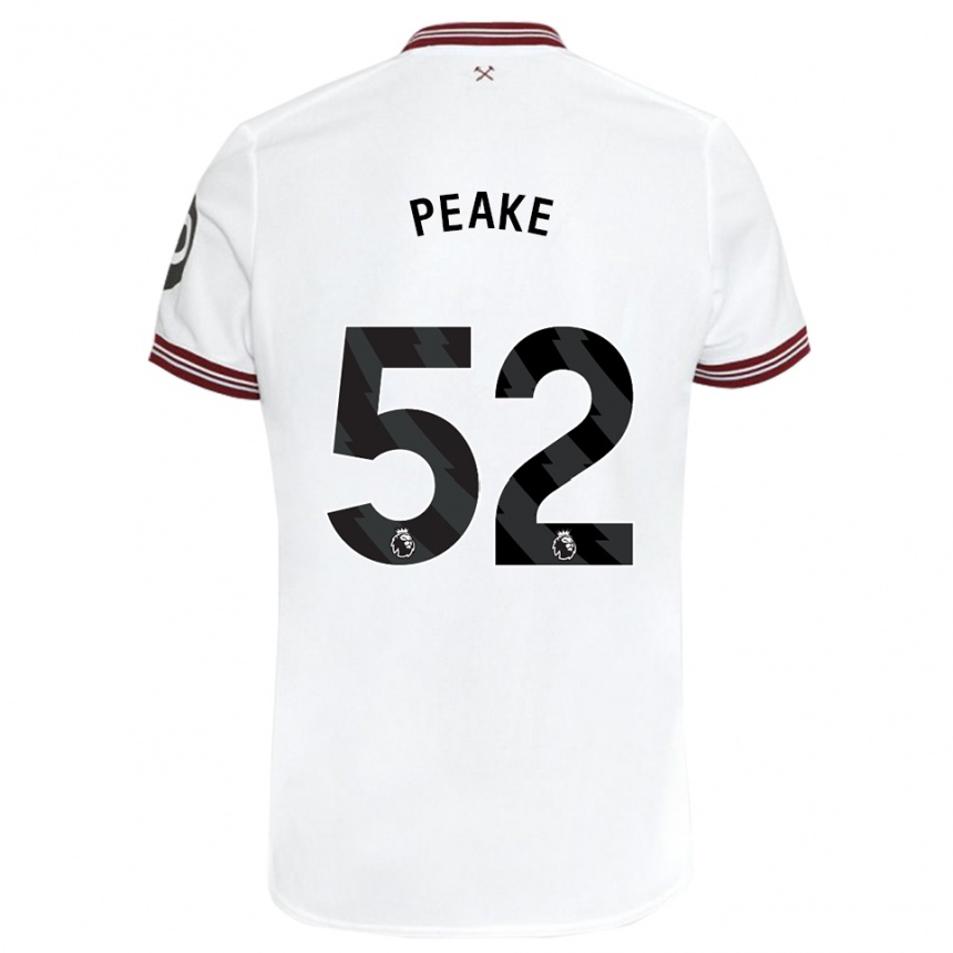 Herren Fußball Lennon Peake #52 Weiß Auswärtstrikot Trikot 2023/24 T-Shirt Luxemburg