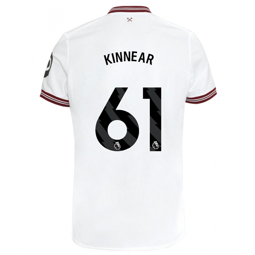 Herren Fußball Brian Kinnear #61 Weiß Auswärtstrikot Trikot 2023/24 T-Shirt Luxemburg