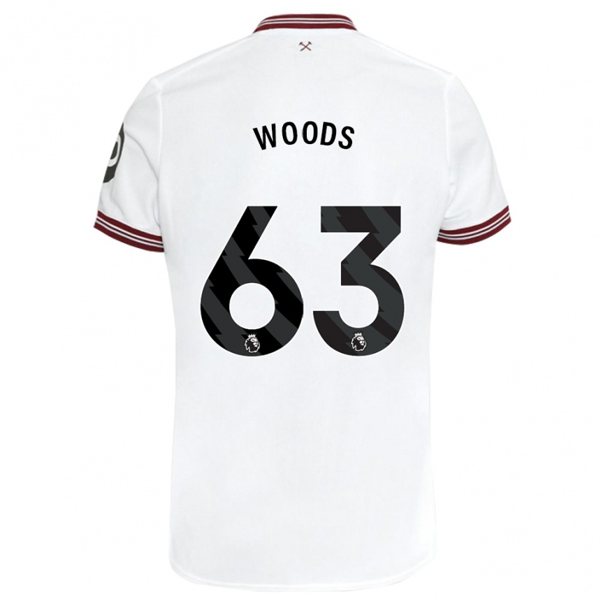 Herren Fußball Archie Woods #63 Weiß Auswärtstrikot Trikot 2023/24 T-Shirt Luxemburg