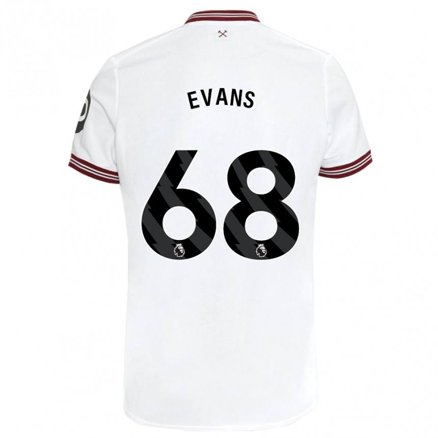 Herren Fußball Isaac Evans #68 Weiß Auswärtstrikot Trikot 2023/24 T-Shirt Luxemburg