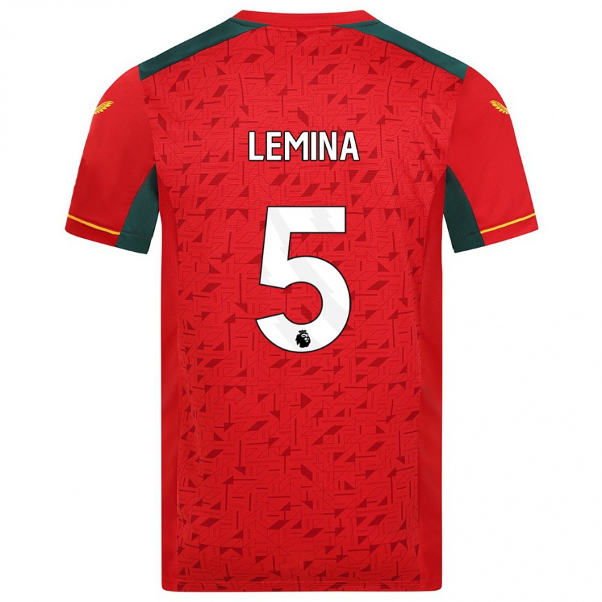 Herren Fußball Mario Lemina #5 Rot Auswärtstrikot Trikot 2023/24 T-Shirt Luxemburg